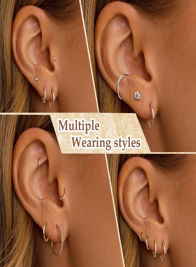 MOODEAR Small Hoop Huggie Earrings for Women 925 Sterling Silver 1.5mm Thick, Hypoallergenic Dainty Cartilage Earrings for Sensitive Ears, Trendy Everyday Jewelry Gift (10mm Inner Diameter) - Image 3